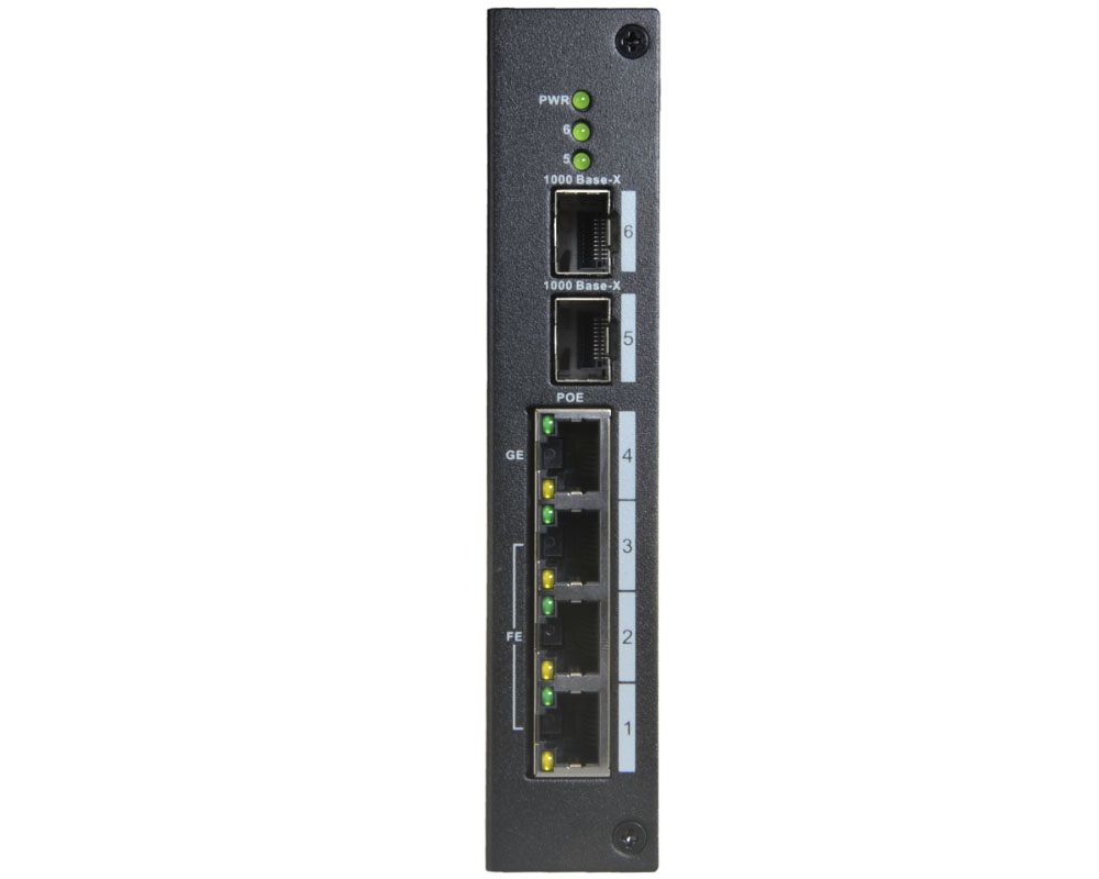 Switch 4 porturi PoE  10/100 Mbps + 2 porturi Gigabit SFP, SAF-SW0604-96