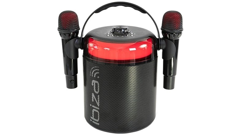 Boxa karaoke 120W, 4inch/ 10cm, Ibiza Sound KARAHOME-BK, Bluetooth, USB, microSD, AUX, Coax, 2x microfoane 2.4GHz, baterie Li-ion 3.7V 4000mAh, negru