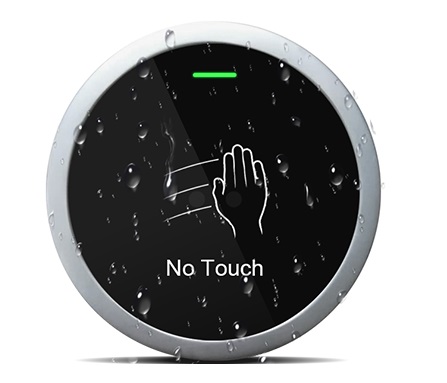 Buton de iesire pentru exterior cu infrarosu, fara atingere, carcasa din aluminiu, 73x20mm, LED stare, 3-10 cm, Secukey Sbutton 100-X