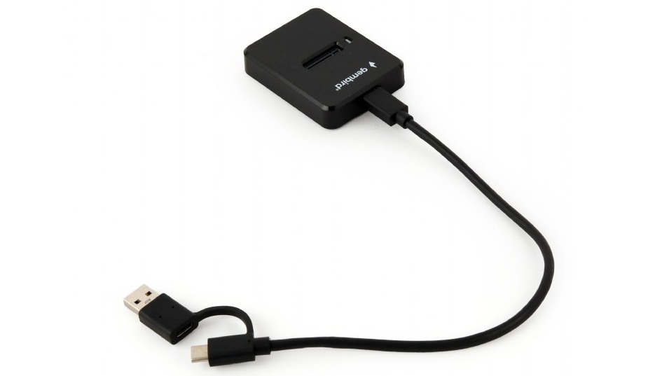 Adaptor USB Type-C 3.1, Gembird  DD-U3M2, drive slot M2, SATA, NVME SSD, statie andocare, negru