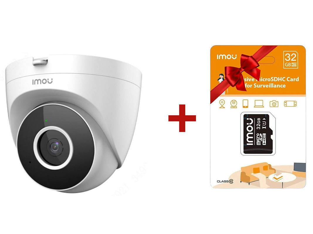 Camera supraveghere wireless Imou Turret SE + card microSD cadou, 32GB, 2MP, IR30, microfon, IPC-T22EP+SD32GB