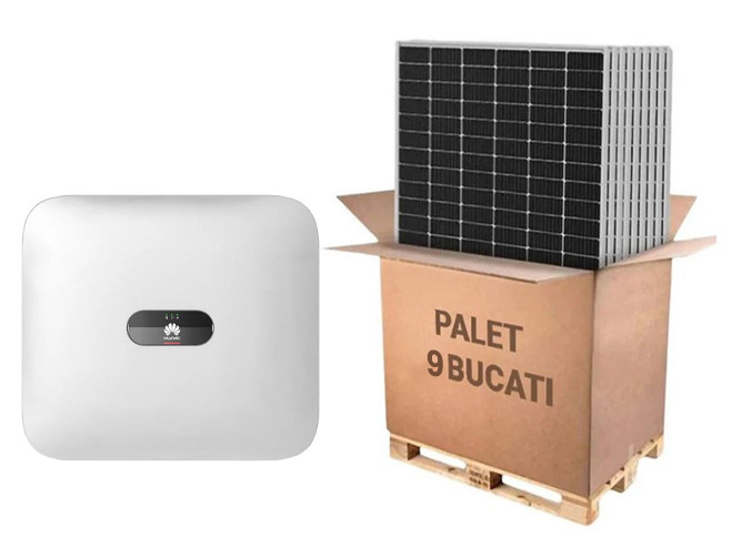 Sistem fotovoltaic Trifazat On-Grid 4KW, Invertor Huawei si Panou fotovoltaic Canadian Solar CS6L-460MS 460W, KIT INVERTOR 4KW +9CS6L-460MS