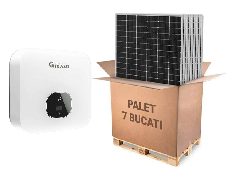 Sistem fotovoltaic Monofazat On-Grid 3KW, Invertor Growatt si Panou fotovoltaic Canadian Solar CS6L-460MS 460W, KIT MIN-3000-TL-XE(AFCI)