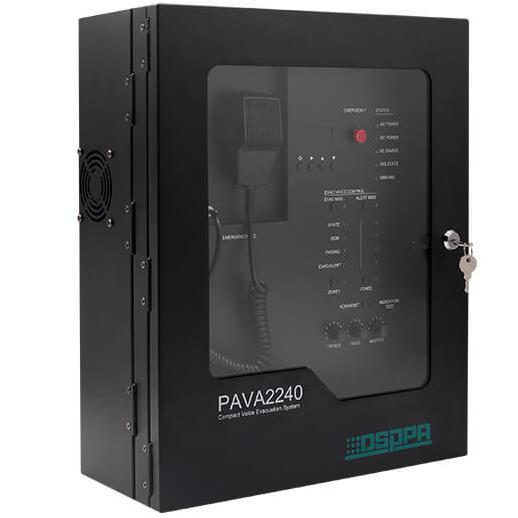 Sistem sonorizare pentru evacuare, 2 zone, 100V, 240W, microfon PTT, certificare EN54, DSPPA PAVA 2240