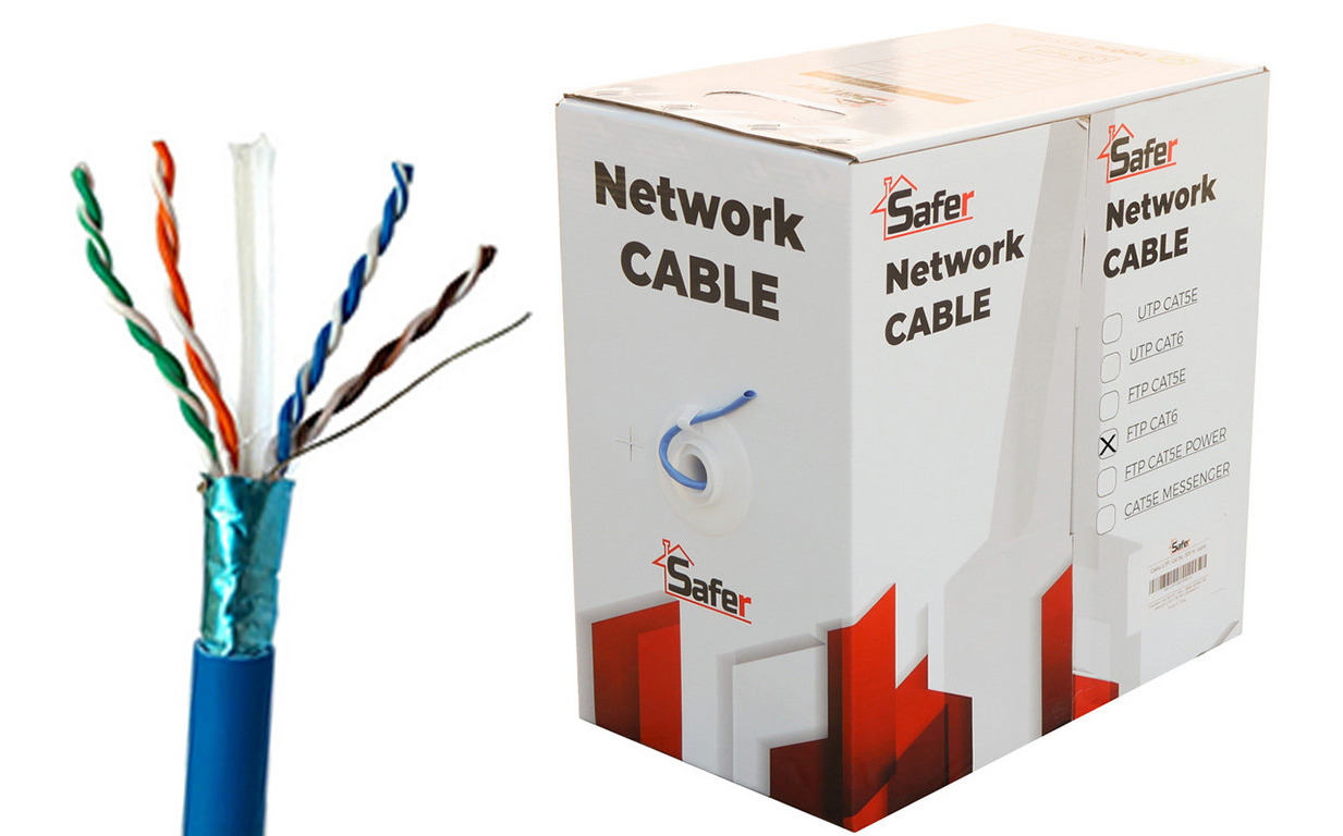 Cablu de retea FTP Cat6, cupru, 305 metri, Safer, SAF-FTP305-CU