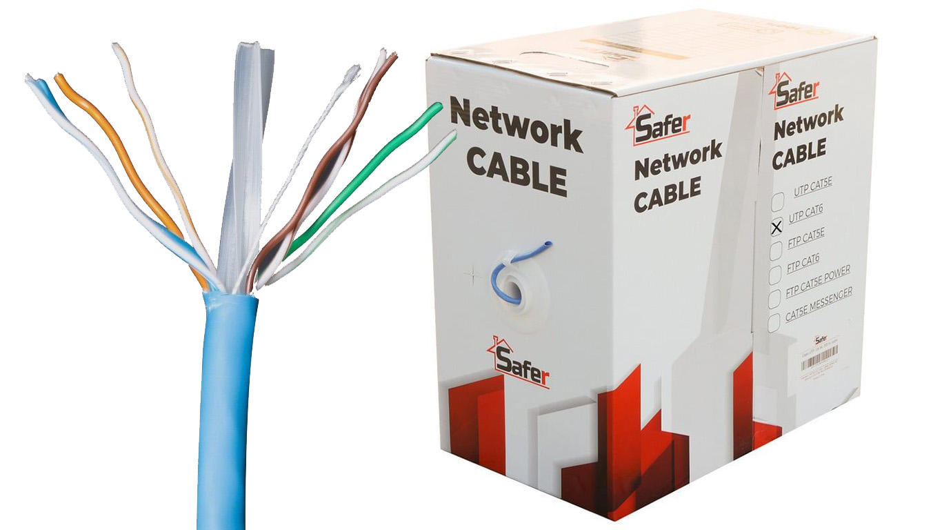 Cablu de retea UTP Cat6, cupru, 305 metri, Safer, SAF-UTP-1LN6-UE-305M-CU