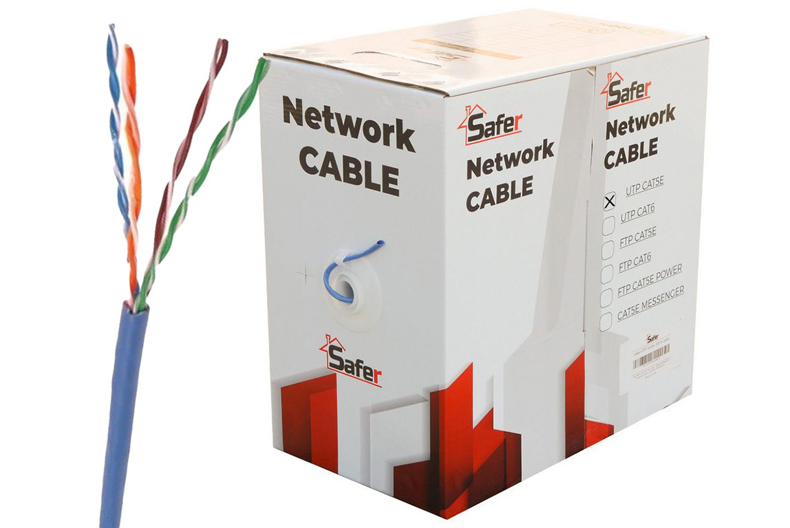 Cablu de retea UTP Cat5e, cupru, 305 metri, Safer,  SAF-UTP1LN5E-305M-CU