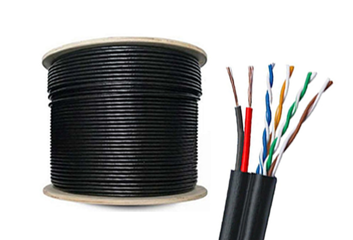 Cablu de retea UTP Cat5e cu alimentare 2x0.75mm, Cupru, 305 metri, Safer, SAF-UTPCU-CAT5E+POWER-305M