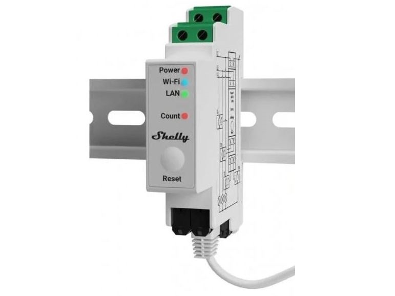 Releu Smart pentru SHELLY PRO 3EM-120A, 240V, Wi-Fi, montare pe sina DIN, senzor temperatura