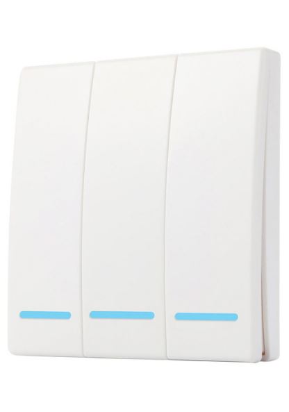 Intrerupator inteligent 3 canale SmartWise SMW-KAP-RF3, wireless, 433MHz, compatibil cu intrerupatoare Sonoff T1, T2, T3