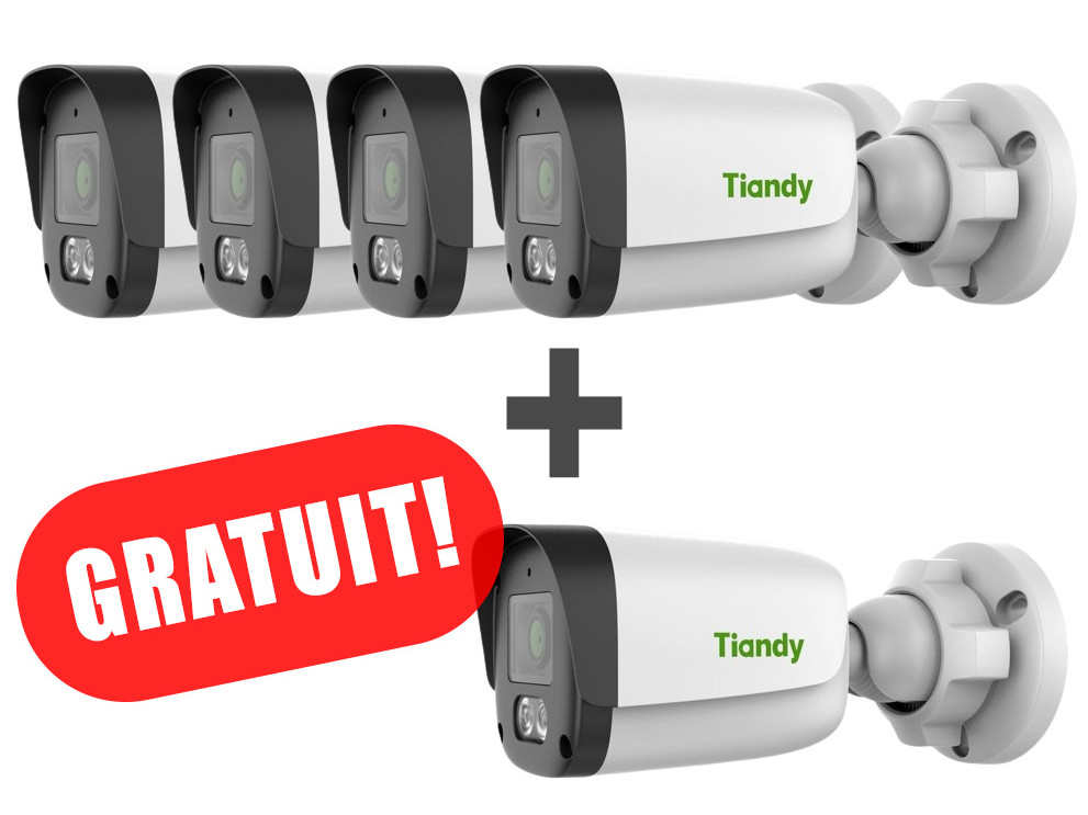 Pachet Camera IP Bullet Trilight Tiandy, 4MP, 2.8mm, Iluminare duala, Microfon, PoE, IP67, TC-C34QN-I5WEY-28X4