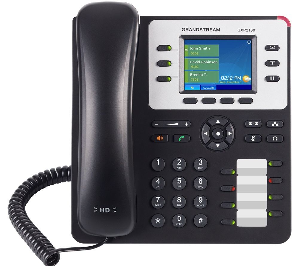Telefon VoIP cu Display color, 3 Linii, 3 SIP, Conferinta, Grandstream GXP2130