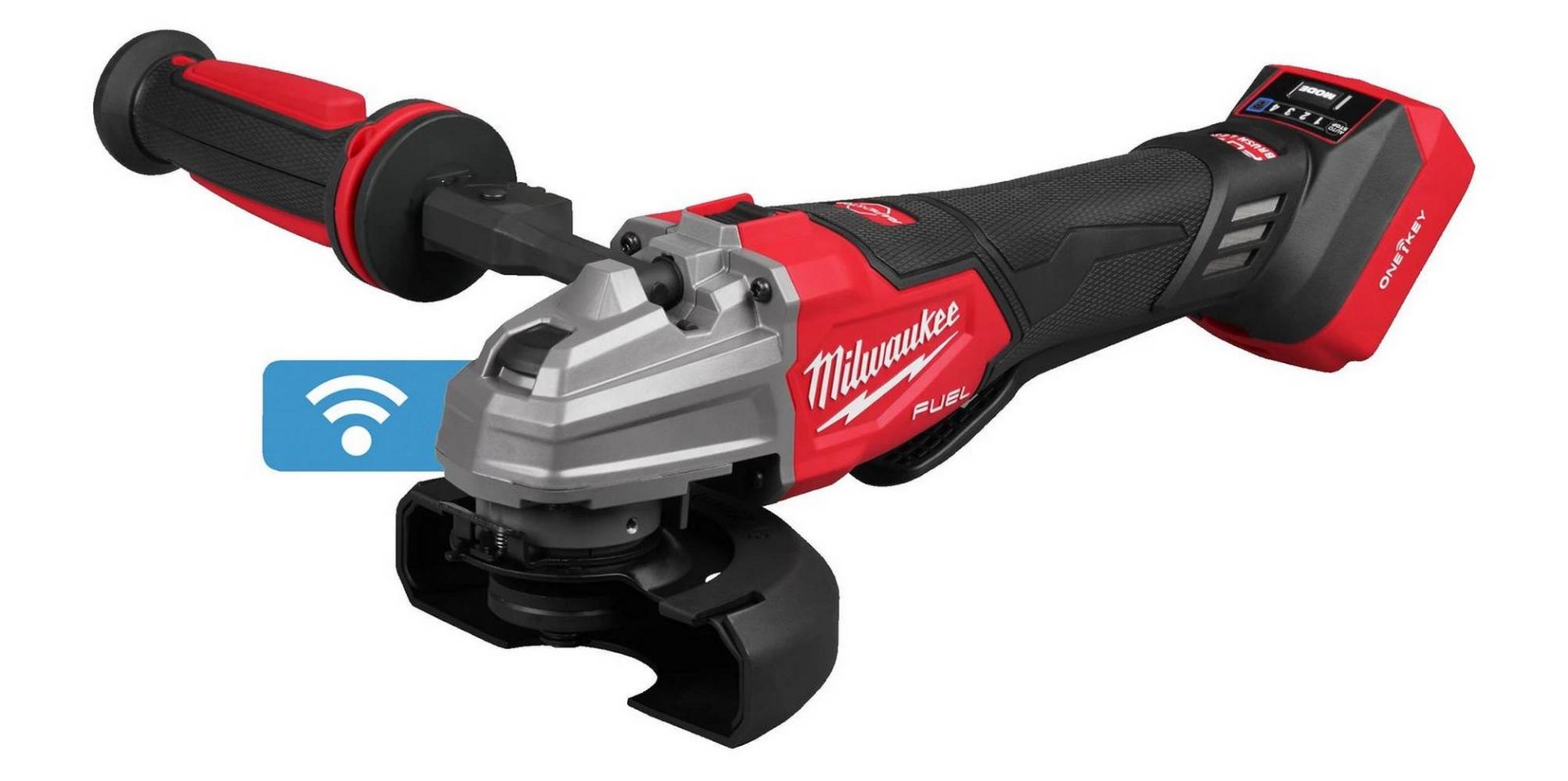 Polizor unghiular 125mm Milwaukee M18 FUEL ONE-KEY, viteza variabila, functie AUTOSTOP, maner lateral, sistem FIXTEC, 4933493552