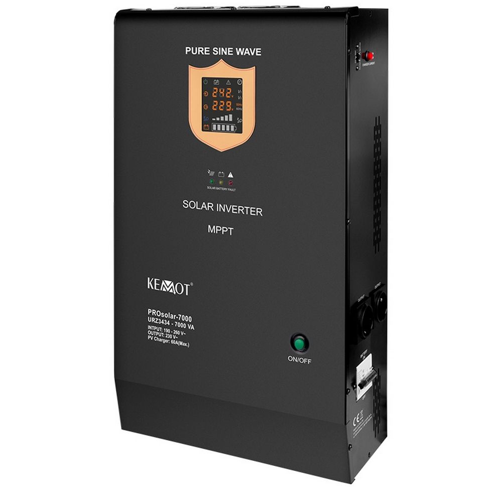 Invertor Solar OffGrid 48V, PV pana la 60A, 5000W, 7000VA, LCD, Kemot ProSolar URZ3434