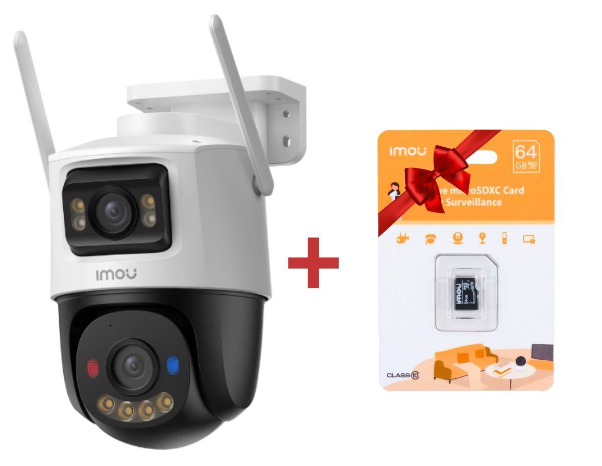 Camera supraveghere Wi-Fi Imou Cruiser Dual 2 Pro, 4MP+4MP, card de memorie 64GB inclus, IPC-S7XFP-8U0WED+SD64GB