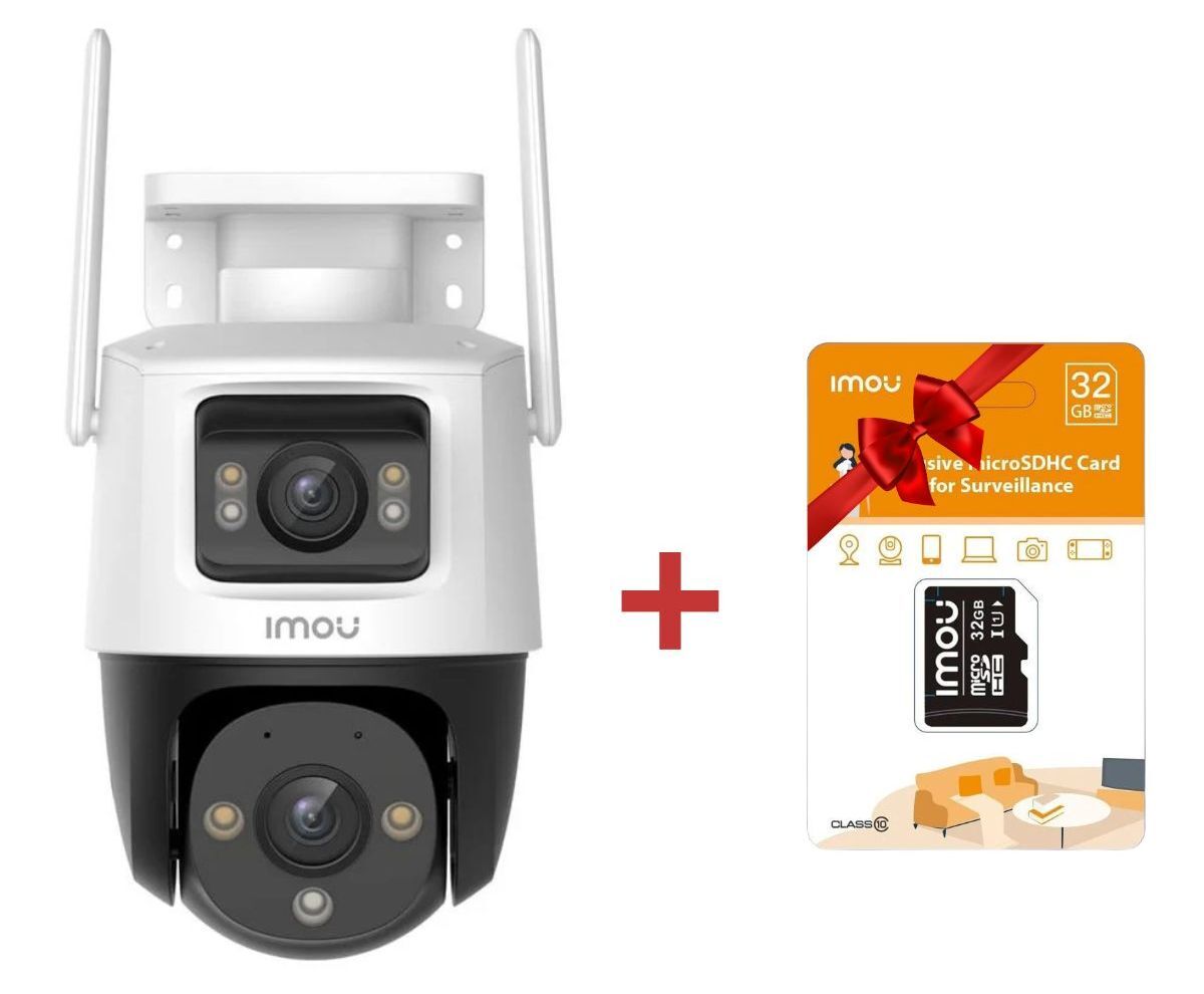 Camera supraveghere Imou Cruiser Dual Wi-Fi, 3MP+5MP, cu card de memorie 32GB inclus, IPC-S7XP-8M0WED+SD32GB