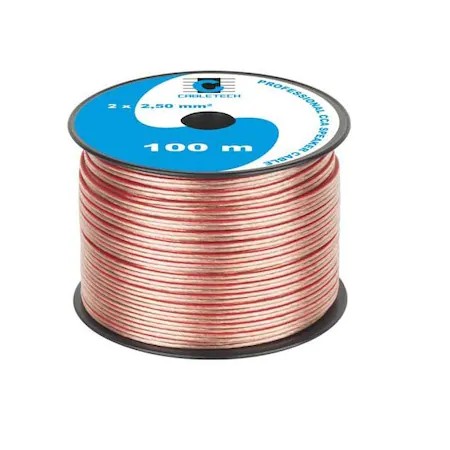 Cablu boxe 80V, 2 x 2.50mm, Rola 100m, Cabletech KAB0360