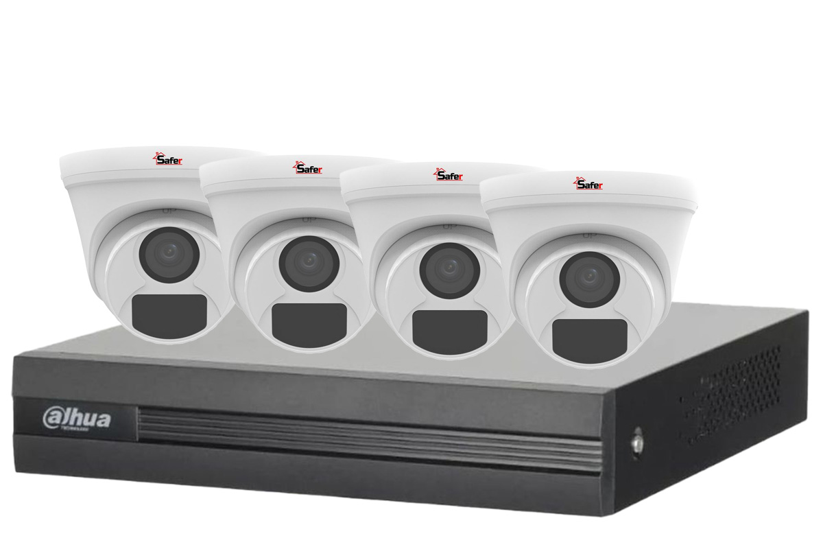 Kit de supraveghere, 4 camere interior Full HD, 2.8mm, IR 20 metri si DVR 4 canale, Dahua KIT-4X-2MPD28IR20