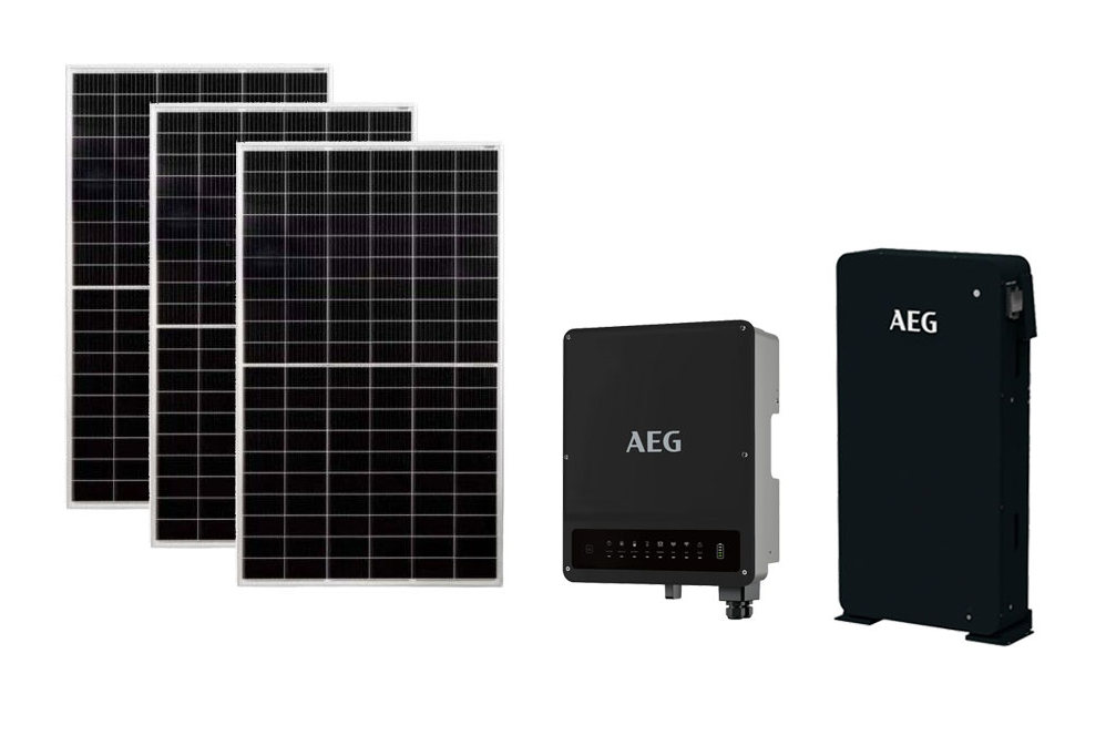 Sistem solar HIBRID AEG, Baterie 10KW, Invertor 8KW, Trifazat, KIT10KWHIB-AEG