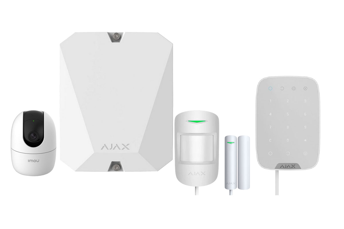 Kit sistem de alarma AJAX fibra, SIM 2G, 100 zone + o camera Ranger IMOU si card microSD IMOU, KITAJAX2G-CAM4MP-SD