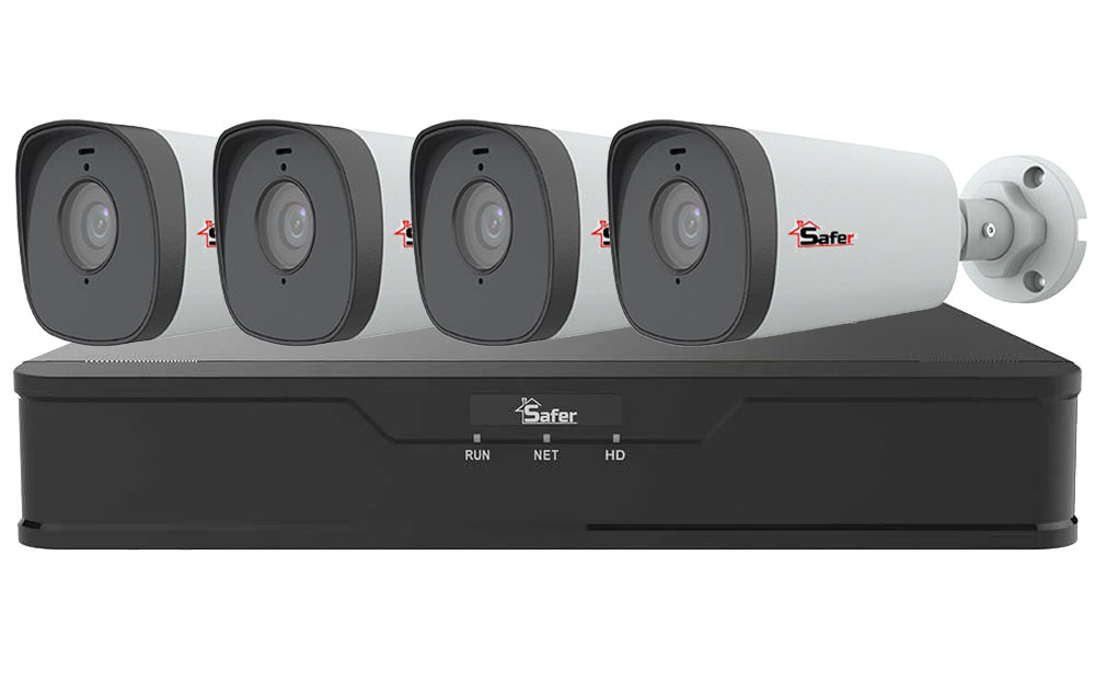 Kit de supraveghere IP, 4 camere exterior 5MP, 4mm, IR 80 metri si NVR 4 canale PoE, KITIP-4X-2MP2830POE