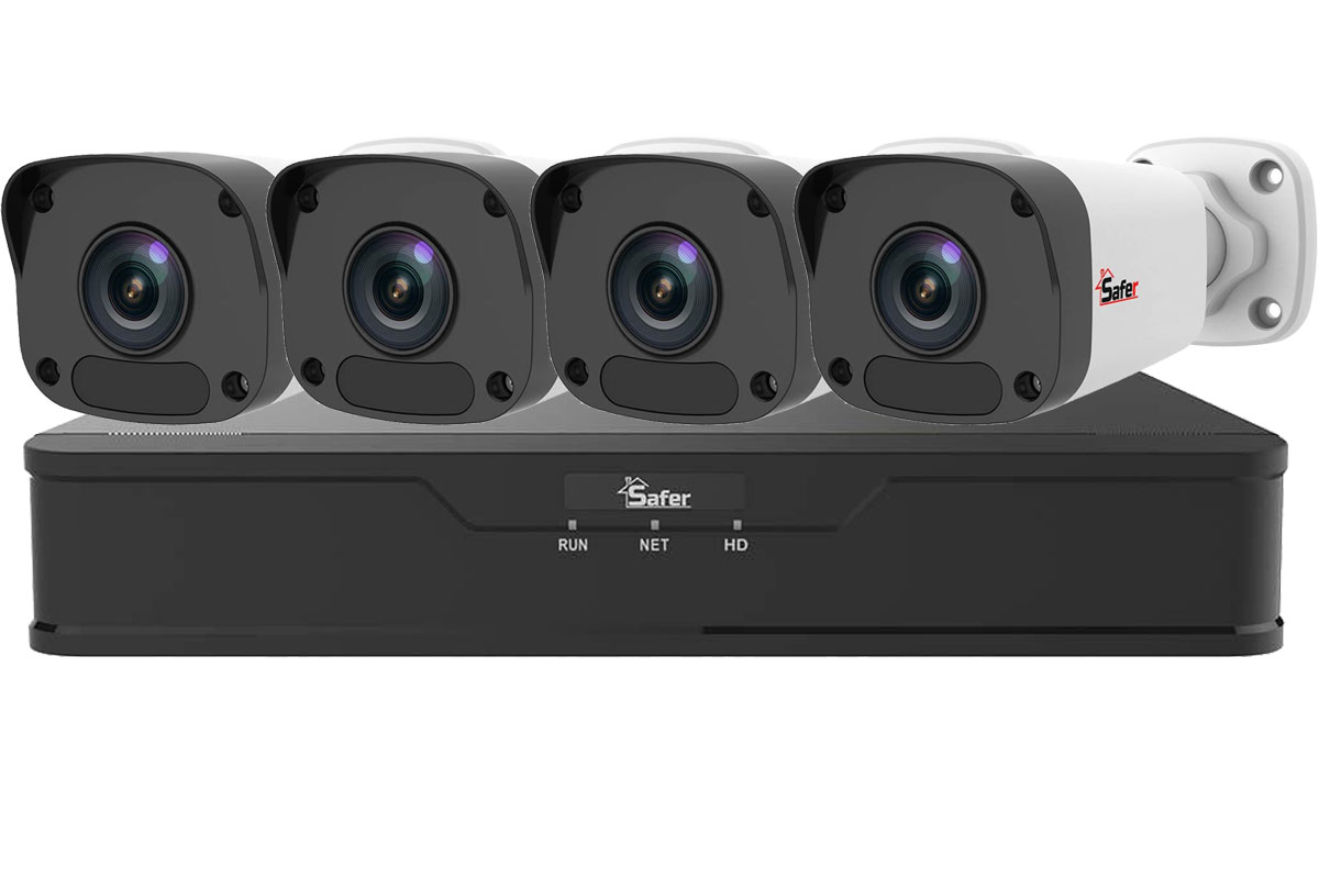 Kit supraveghere video Safer, 4 camere, 2MP Full HD, NVR 4 canale, SAF-4X2MPLED-POE