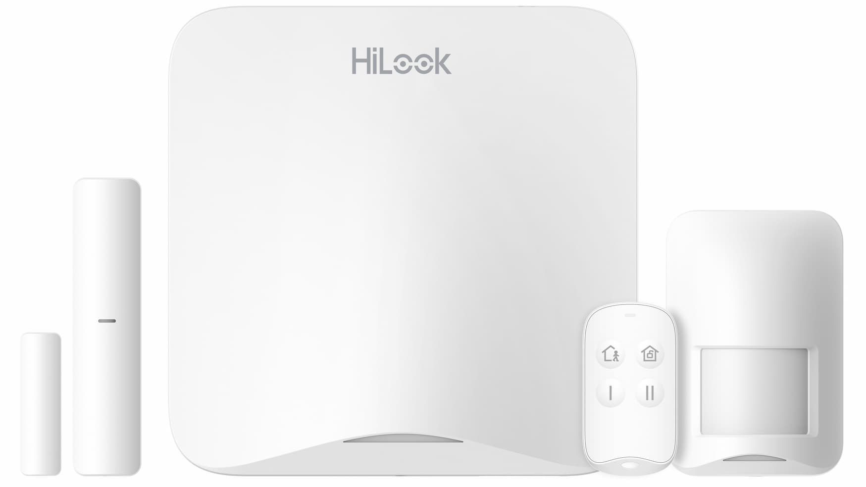 Kit alarma wireless HiLook ALARM-A201PS-KIT2-16WE, Wi-Fi, 4G, 868 MHz, centrala, telecomanda, senzor PIR, contact magnetic