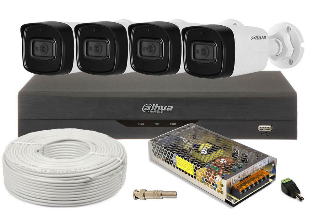 Kit de supraveghere cu accesorii, 4 camere de exterior 4K - 8Mp, IR 80 metri, KIT8MP4IR80-1