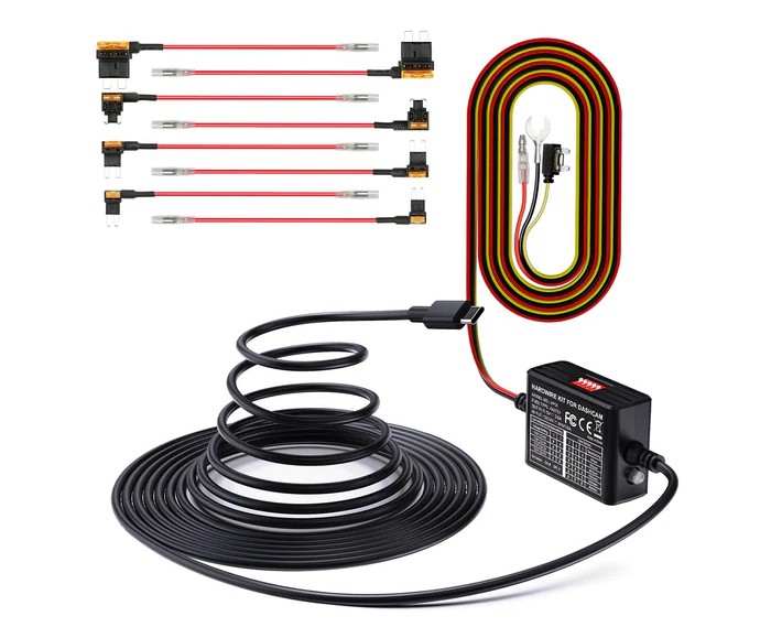 Kit hardwire VP01 Vantrue, pentru camere auto Vantrue, conector USB Type C, protectie tensiune