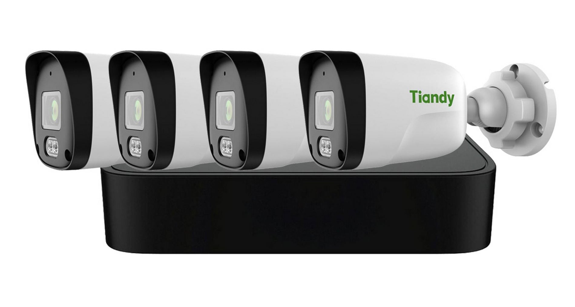 Kit supraveghere IP Tiandy, NVR 4 canale PoE, 28W, 4 camere bullet, 2MP, IR 30m, KIT-TC-R3104+4TC-C321N