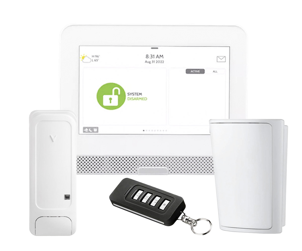 Kit sistem alarma, Wi-Fi, Bluetooth, ecran 7 inch, contact magnetic, telecomanda, detector PIR, Qolsys KIT IQ-HUB-1
