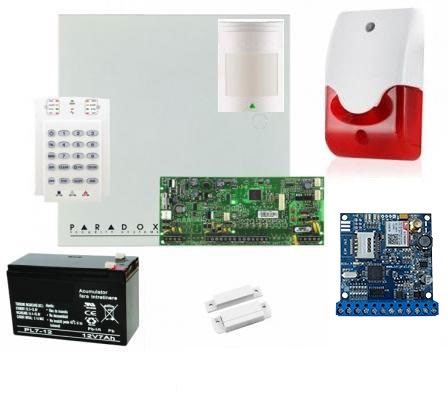 Kit sistem alarma Paradox Sp5500 cu comunicator GSM/GPRS
