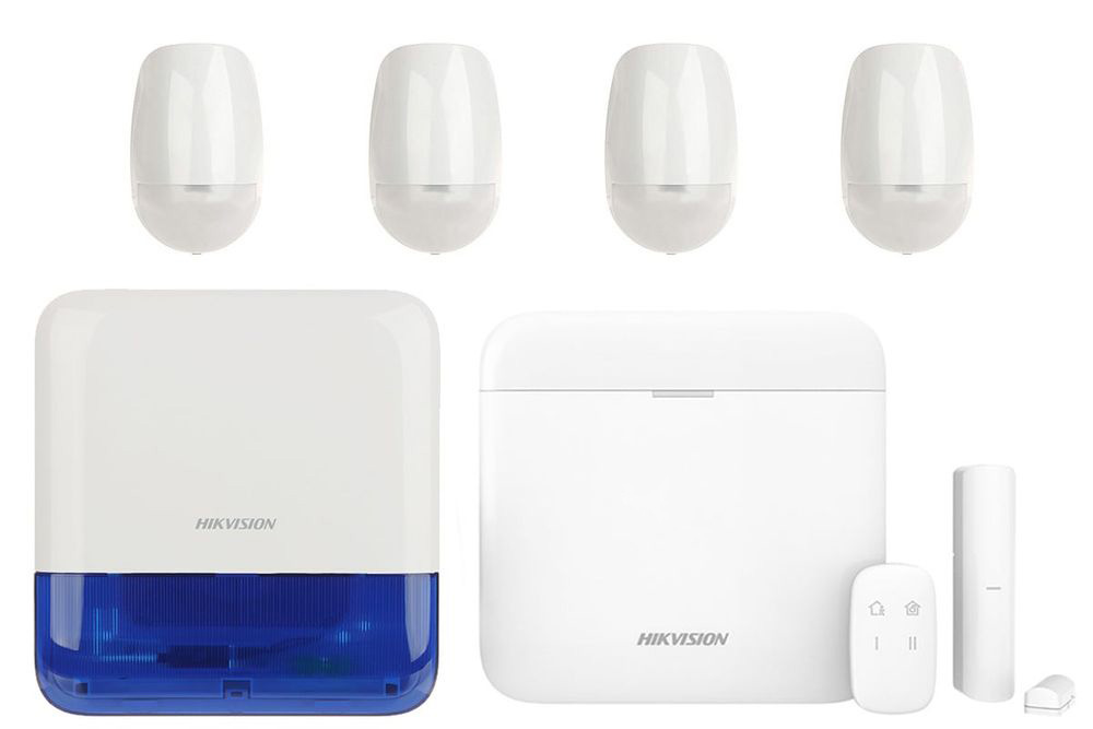 Kit sistem de alarma, wireless, 32 partitii, 96 zone, 3G/4G, 5 zone, sirena de exterior,  Hikvision, KITAXPRO96+5Z+SIR