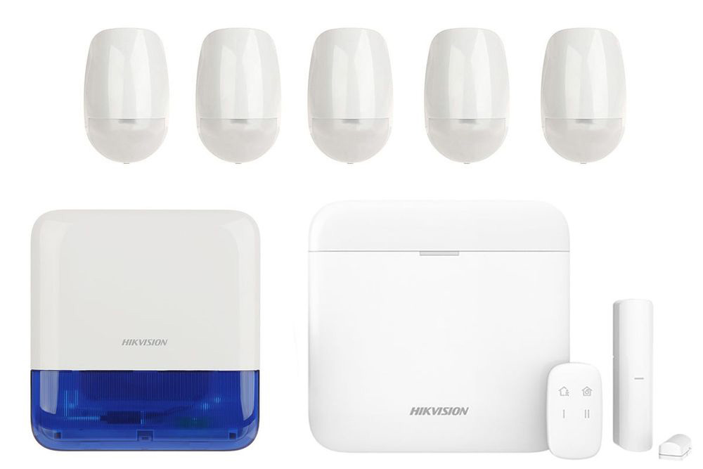 Kit sistem de alarma, wireless, 32 partitii, 96 zone, 3G/4G, 6 zone, sirena de exterior,  Hikvision, KITAXPRO96+6Z+SIR