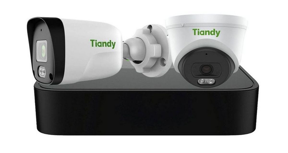 Kit sistem de supraveghere IP Tiandy, 2 camere 2MP, IR 30m, NVR 4 canale, 4xPoE