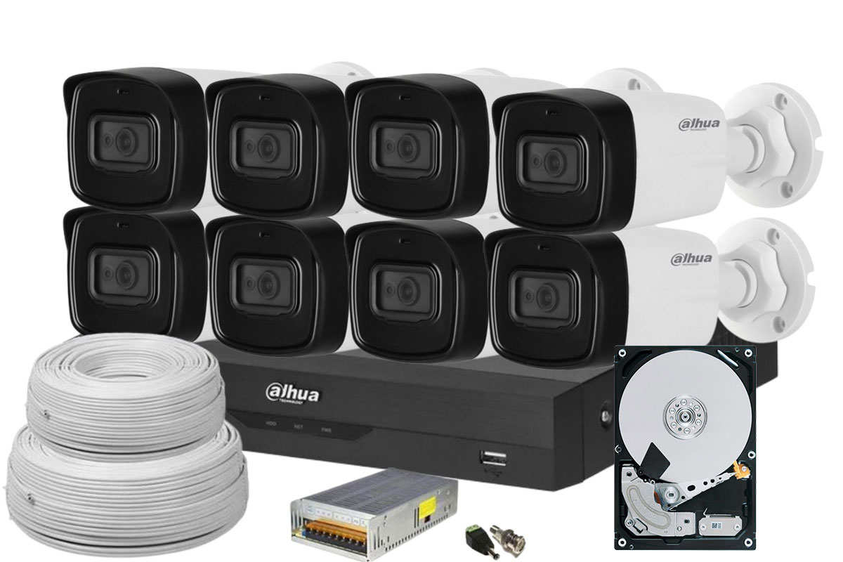 Kit supraveghere video 8 camere de exterior 1080P FULL HD, IR 40 metri, DVR 8 canale