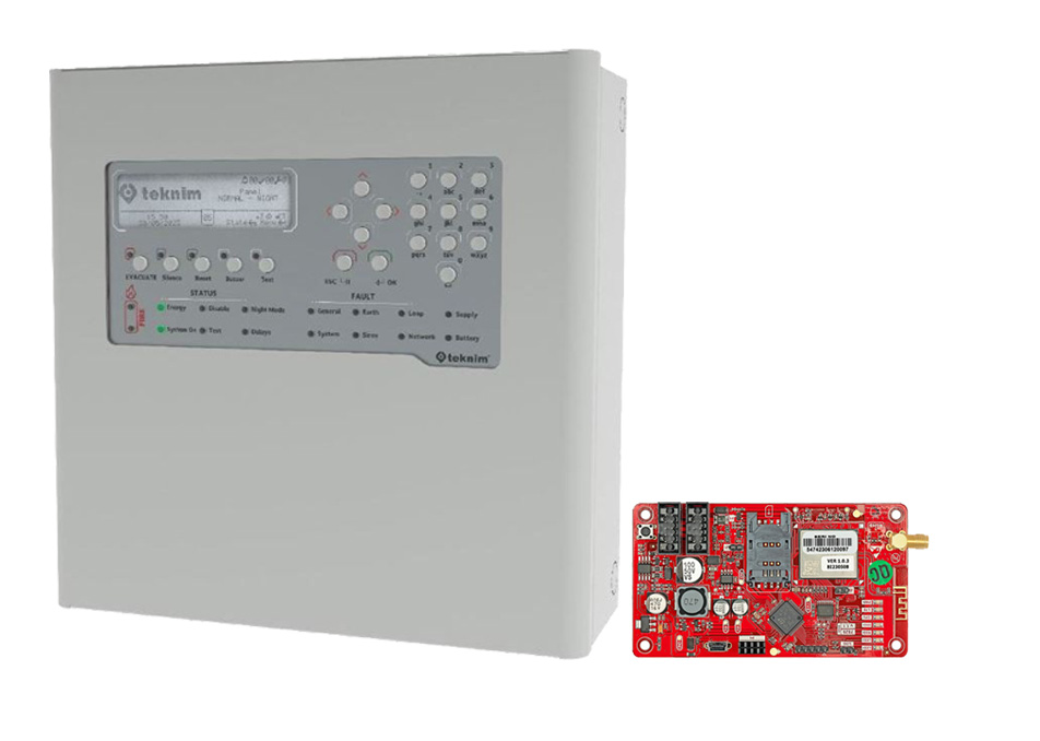 Centrala incendiu adresabila, 1 bucla, 72 zone, cu modul Ethernet 4G, Teknim KIT TFP-2211