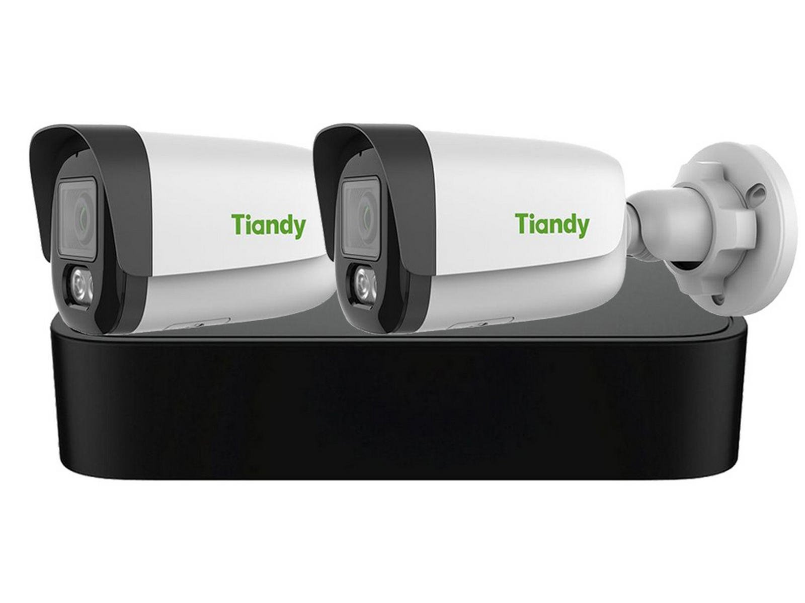 Kit de supraveghere IP Tiandy, NVR 4 canale PoE, 2 camere bullet IP, Color Maker, 4MP, KIT-TC-R3104+2TC-C34WS