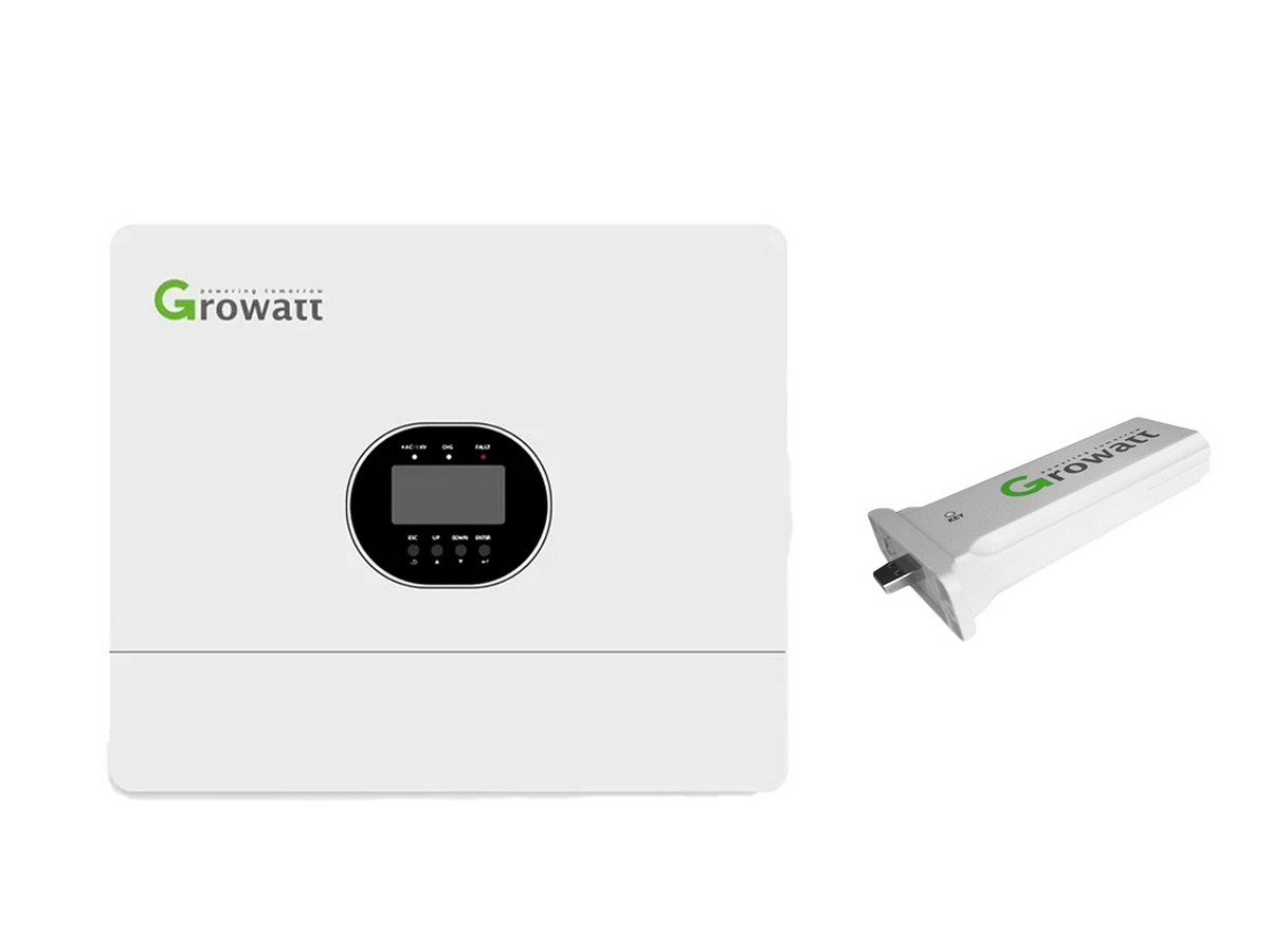 Set invertor OFF GRID monofazat, 6KW, 2x MPP, Plug and Play si Modul Wi-Fi pentru monitorizarea invertoarelor, Growatt KITSPF6000ES