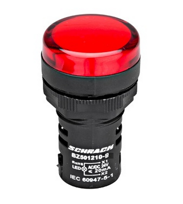 Lampa de semnalizare 24V, LED rosu, monobloc, IP65, Schrack BZ501210-B