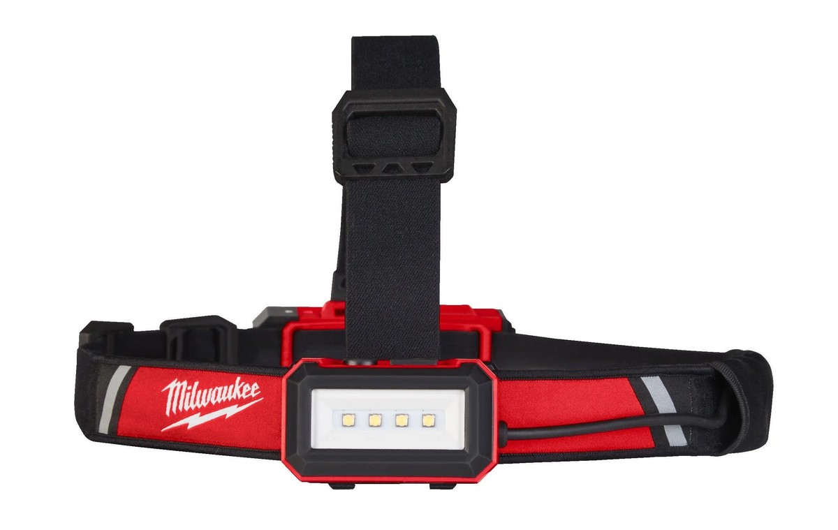 Lanterna LED pentru cap Milwaukee, model L4 HLRP-301, 600 lumeni, incarcare prin cablu USB, IP54, prinderi pentru casca de protectie, 4933479767