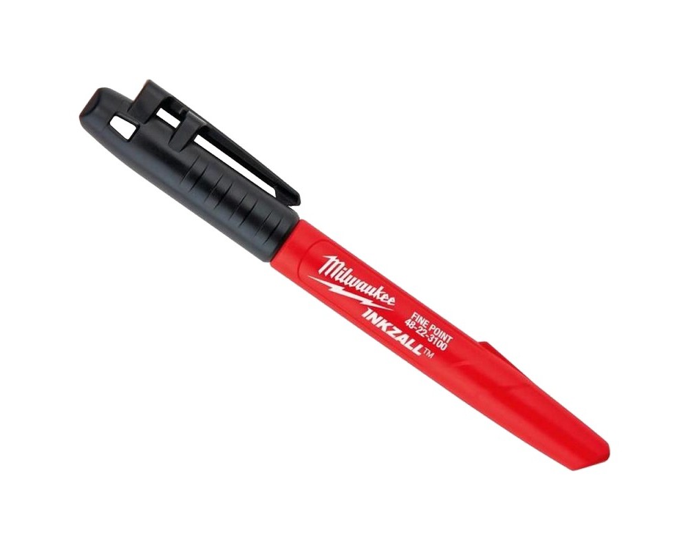 Marker de santier negru INKZALL Milwaukee, design rezistent, uscare rapida, 48223100