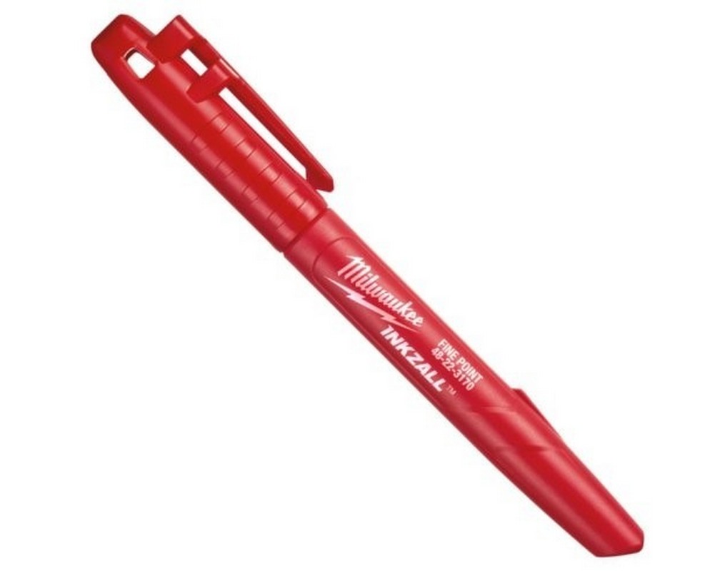 Marker de santier rosu INKZALL Milwaukee, design rezistent, uscare rapida, 48223170