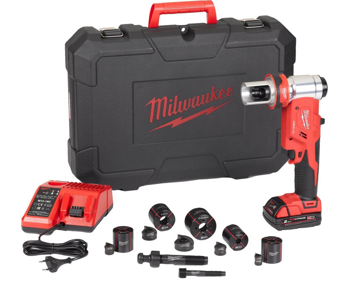 Masina de stantat hidraulica M18 FORCE LOGIC Milwaukee, cu acumulator si incarcator, 60kN, 4933451204