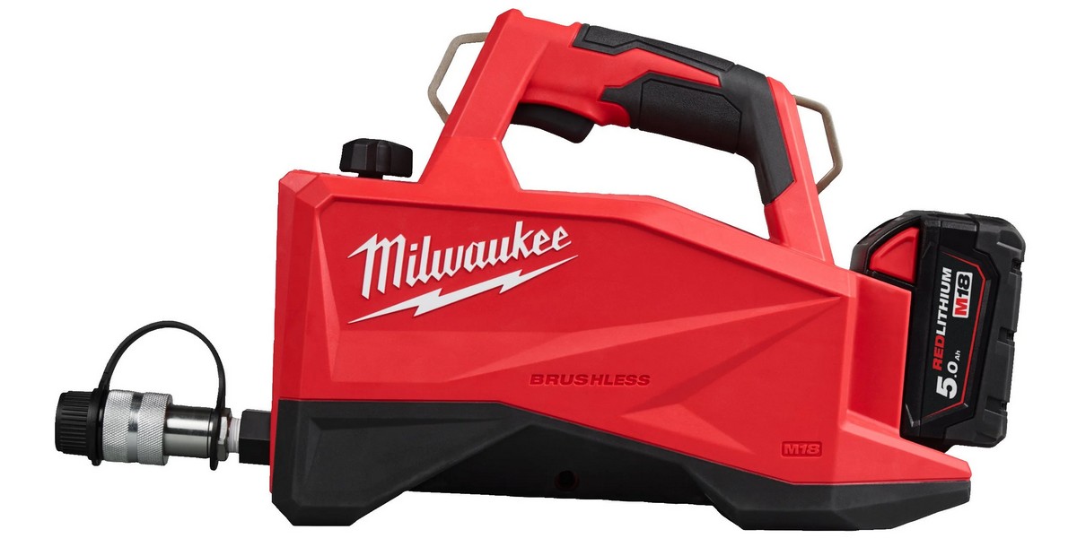 Mini pompa hidraulica M18 Milwaukee, 700 bari, cu acumulator M18 5Ah si incarcator rapid, 4933493921