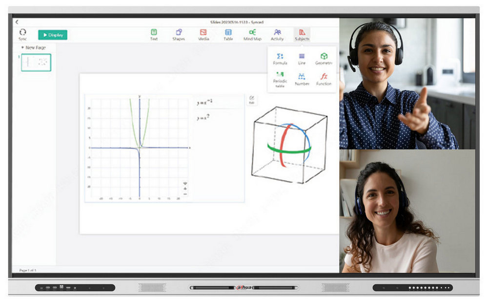 Tabla interactiva cu touchscreen Dahua LPH75-ST420 Whiteboard, 4K DLED, diagonala 75