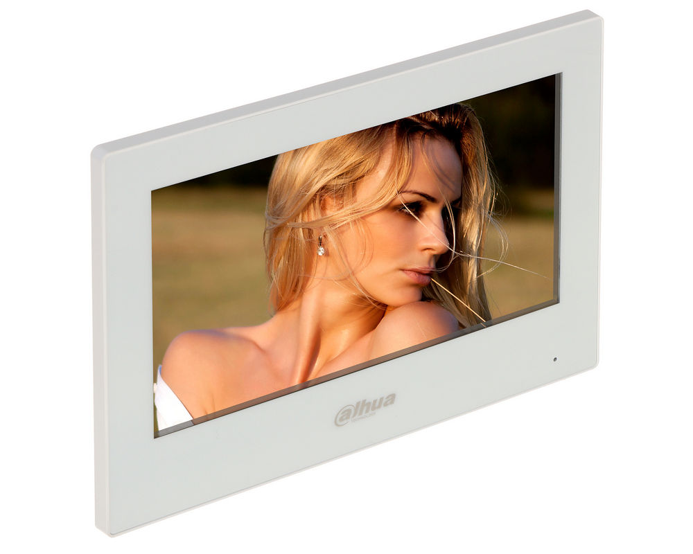 Monitor pentru videointerfon IP, ecran 7 inch TFT, slot MicroSD, touch screen, alimentare PoE sau 12V, Dahua, VTH5321GW-W