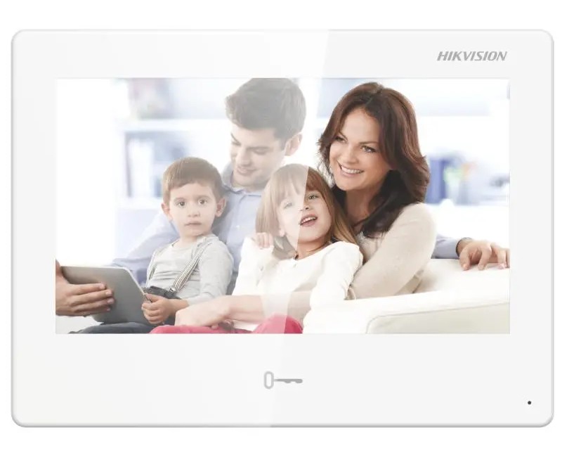 Monitor pentru videointerfon IP, Ecran 7 inch TFT, Touch screen, Microfon si Difuzor, PoE, Hikvision DS-KH9310-WTE1(B)