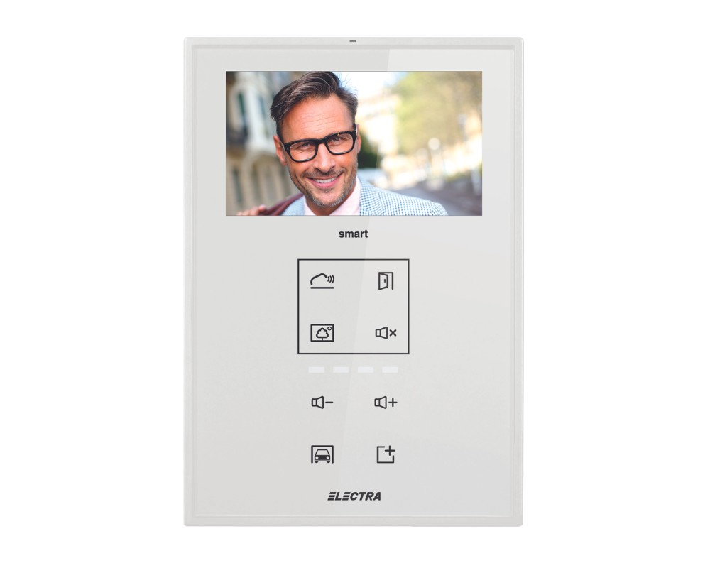 Monitor videointerfon de interior, 4.3 inch, smart, LCD color, taste touch, alb, Electra, VTM.4S083.ELWTL
