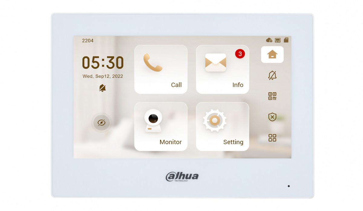 Monitor videointerfon IP Dahua VTH2622GW-W, ecran 7